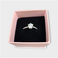 Pandora ALE Sterling Silver Sparkling Crown Solitaire Ring CZ Size 9